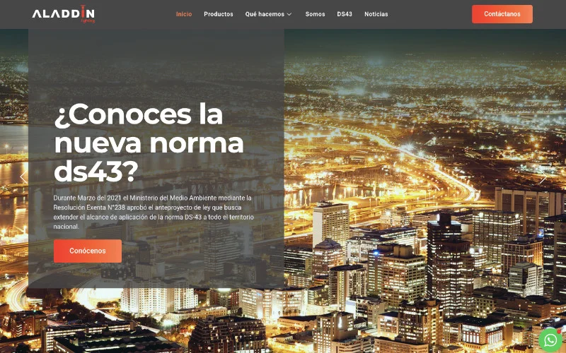 Diseño web profesional de sitio Aladin